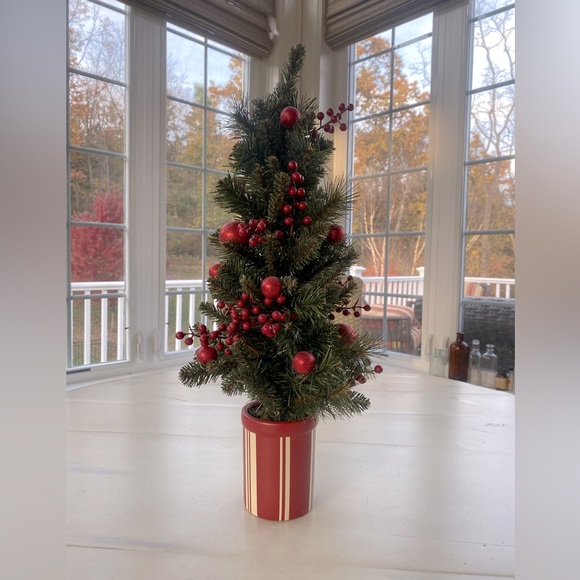 Other - Holiday Christmas Tree in Candy Cane Striped Stand 23” tall